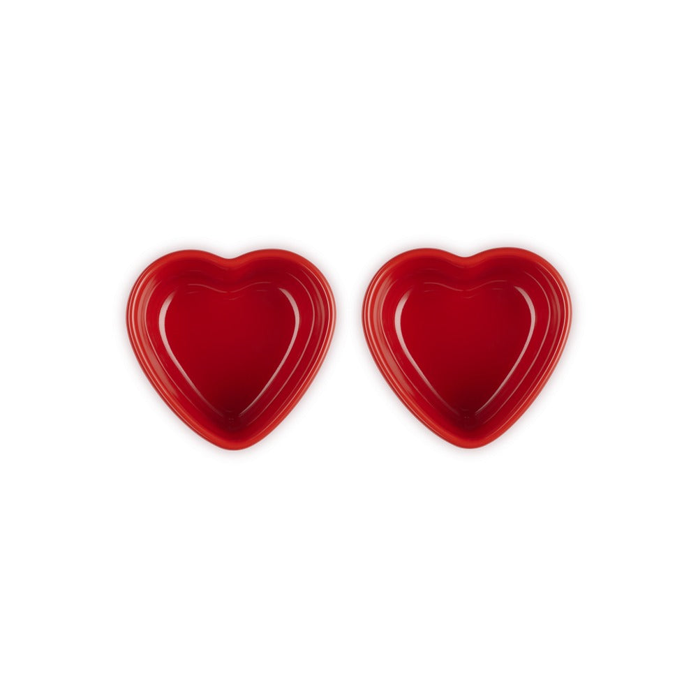 30 cl - Le Creuset Cuore Ramequin In Gres Vetrificato Set 2 Pz