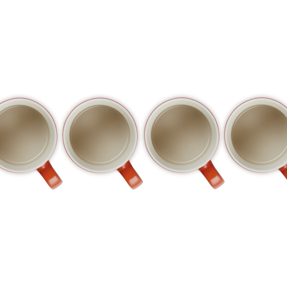 35 cl - Le Creuset London Tazza Mug In Gres Vetrificato Set 4 Pz