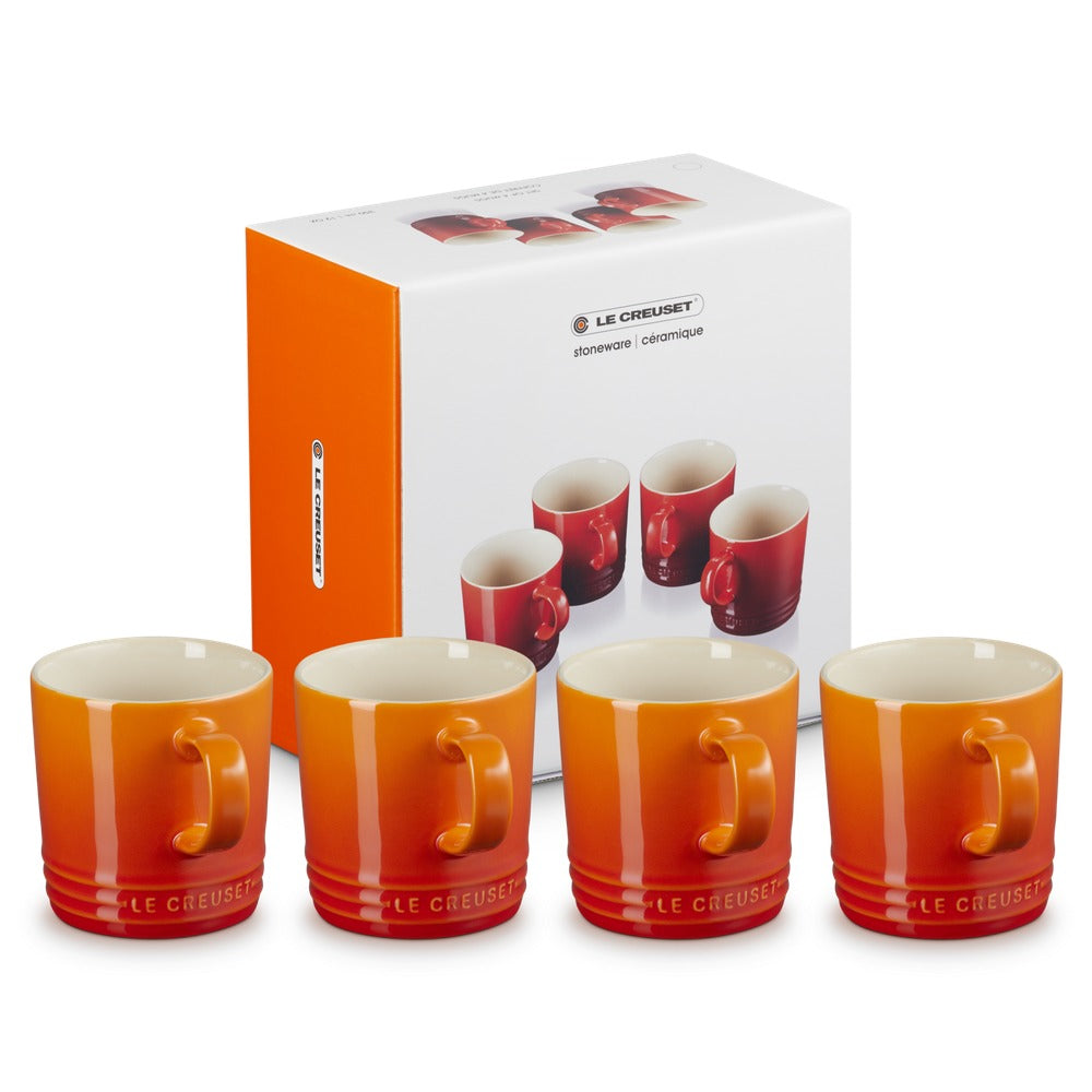 35 cl - Le Creuset London Tazza Mug In Gres Vetrificato Set 4 Pz