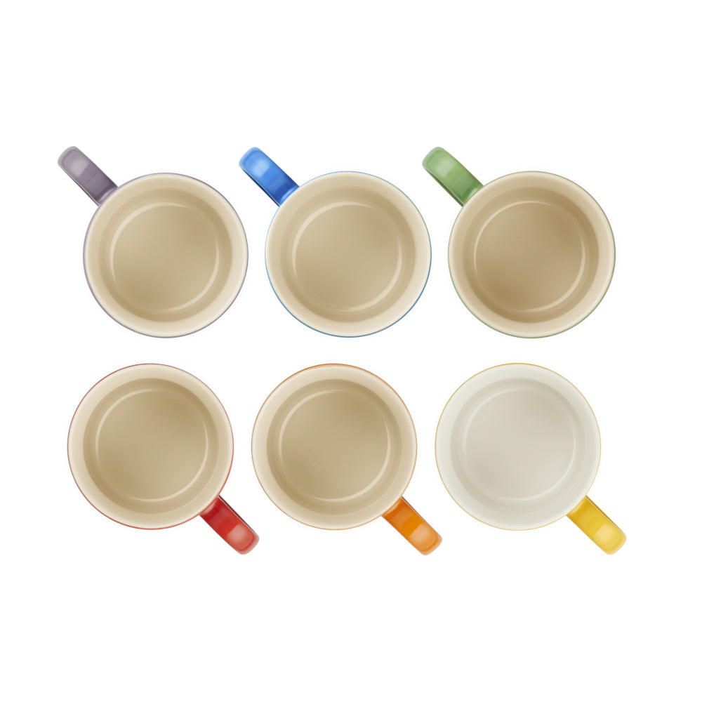 20 cl - London Cappuccinokop van Verglaasd Steengoed - Set 6 Stuks