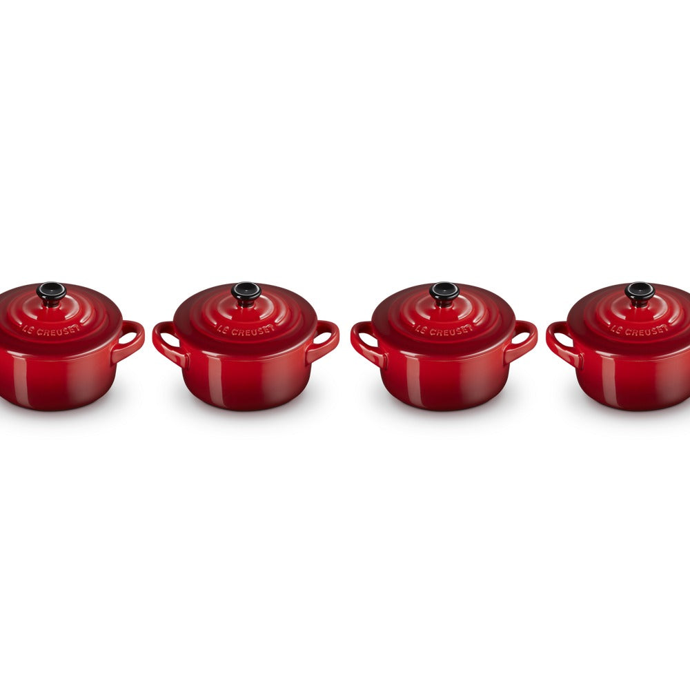 10 cm - Mini Cocotte Casserole Ronde En Grès Émaillé - Ensemble 4 Pcs