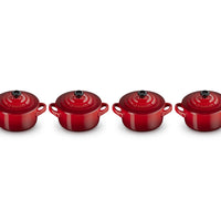 10 cm - Mini Cocotte Casserole Ronde En Grès Émaillé - Ensemble 4 Pcs