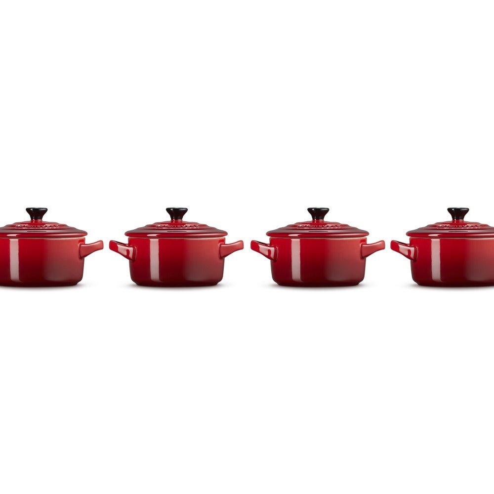 10 cm - Mini Cocotte Casserole Ronde En Grès Émaillé - Ensemble 4 Pcs