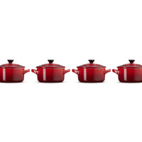 10 cm - Mini Cocotte Casserole Ronde En Grès Émaillé - Ensemble 4 Pcs