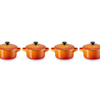 10 cm - Mini Cocotte Casserole Ronde En Grès Émaillé - Ensemble 4 Pcs