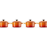 10 cm - Mini Cocotte Casserole Ronde En Grès Émaillé - Ensemble 4 Pcs