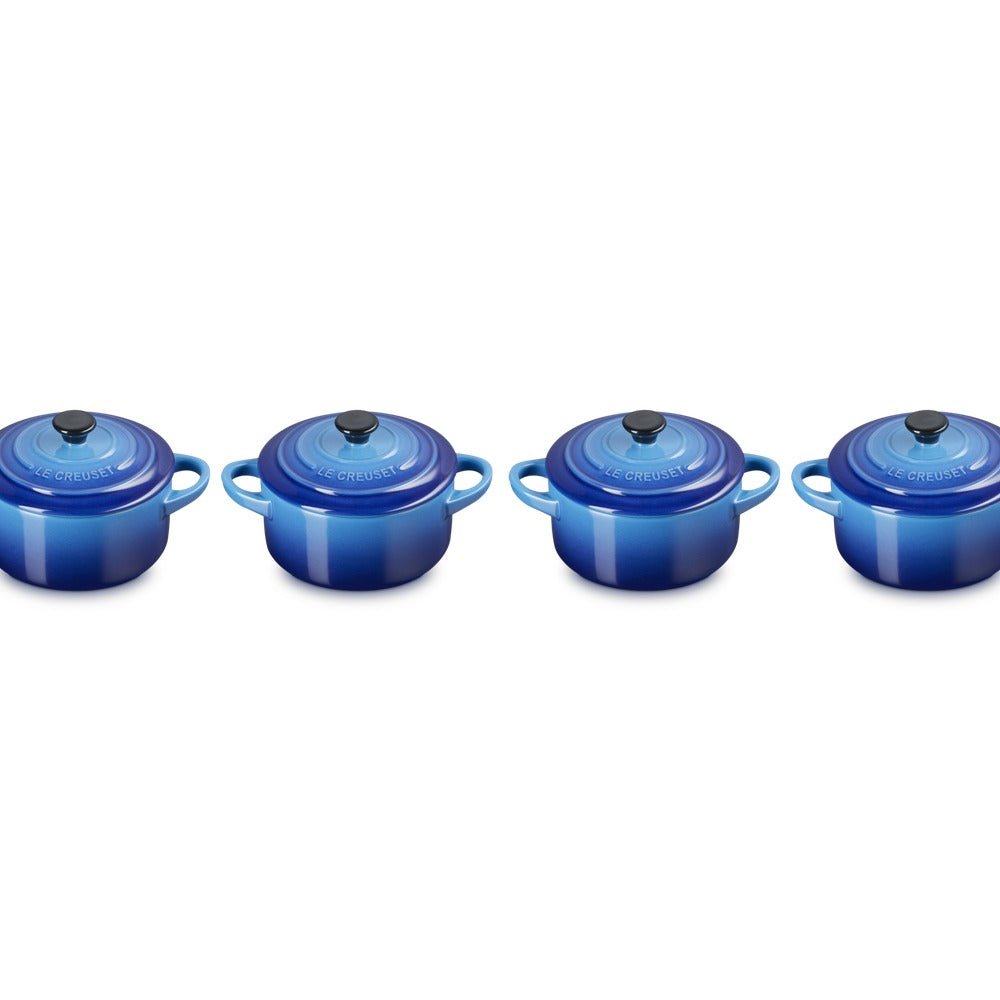 10 cm - Mini Cocotte Casserole Ronde En Grès Émaillé - Ensemble 4 Pcs