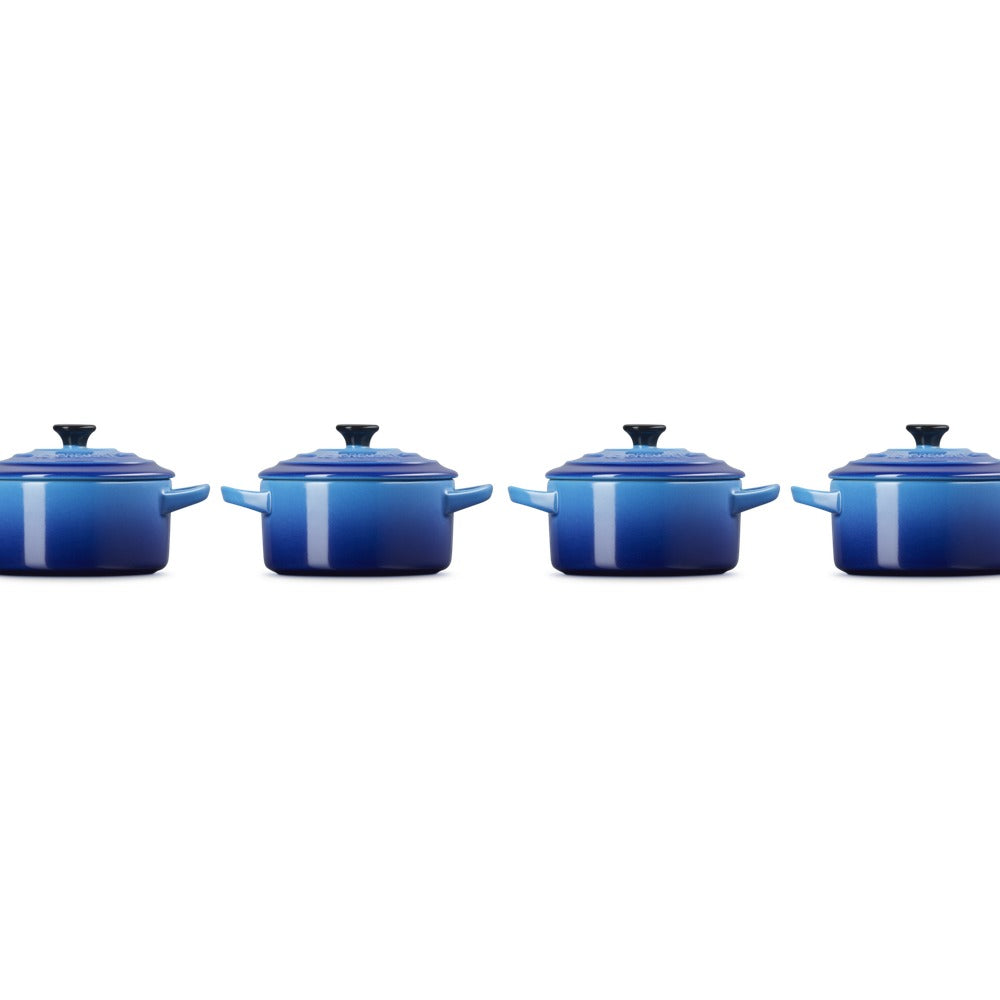 10 cm - Mini Cocotte Casserole Ronde En Grès Émaillé - Ensemble 4 Pcs