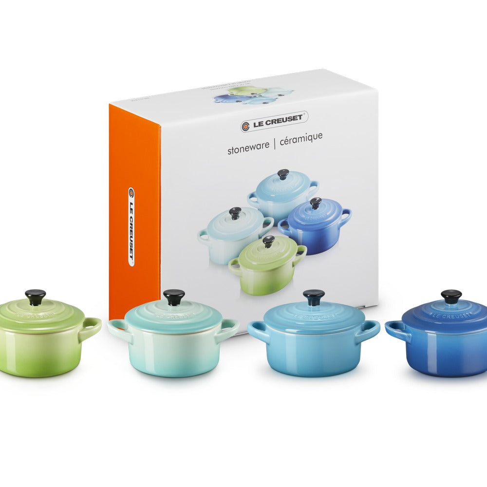 10 cm - Mini Cocotte Casserole Ronde En Grès Émaillé - Ensemble 4 Pcs