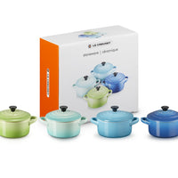 10 cm - Mini Cocotte Casserole Ronde En Grès Émaillé - Ensemble 4 Pcs