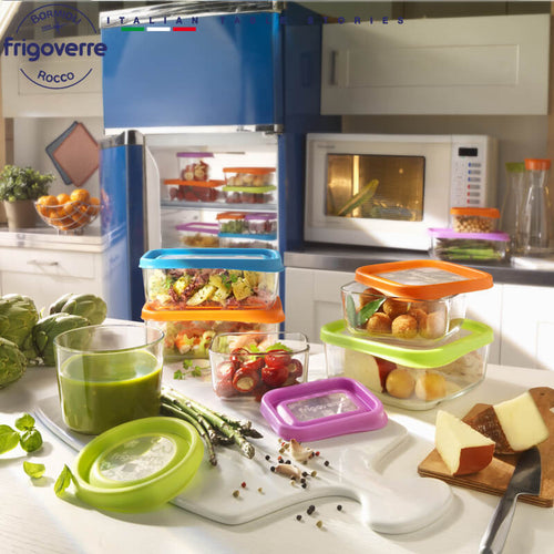 Bormioli Rocco Frigoverre Fun Contenitore Per Alimenti Rettangolare In Vetro Set 2 Pz