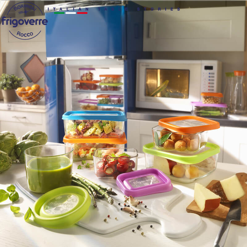 13X10 Cm Bormioli Rocco Frigoverre Fun Contenitore Per Alimenti Rettangolare In Vetro
