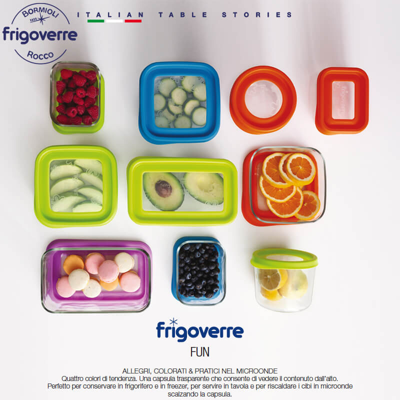12 Cm Bormioli Rocco Frigoverre Fun Contenitore Per Alimenti Rotondo In Vetro