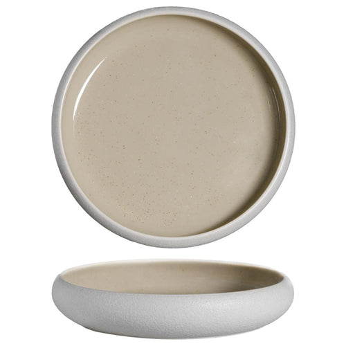 22 cm - Alberoshop Sandy Piatto Fondo In Stoneware Set 4 Pz