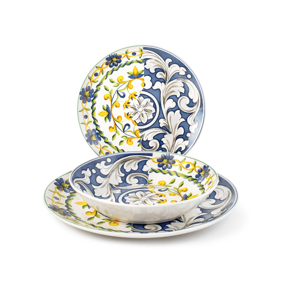 H&H Coupe Faenza Servizio Piatti In Porcellana - Set 18 Pz
