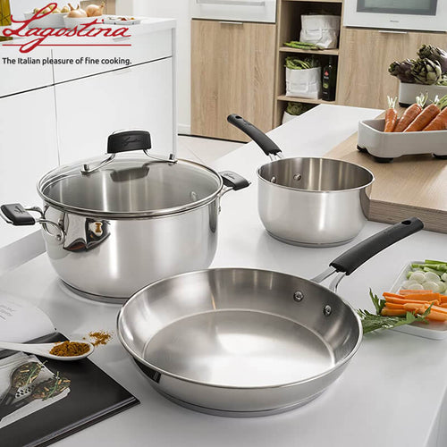 Lagostina Tempra Set Pentole In Acciaio Inox Set 6 Pz