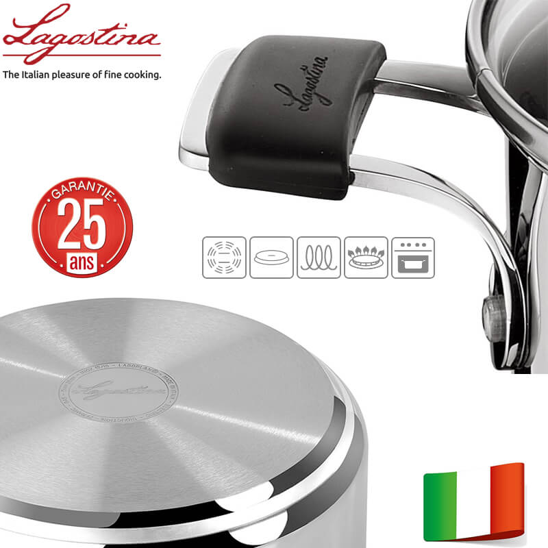 Lagostina Tempra Set Pentole In Acciaio Inox Set 6 Pz