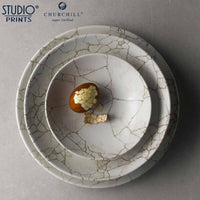 18 2 Cm Churchill Studio Prints Kintsugi Piatto Fondo In Porcellana Vetrificata