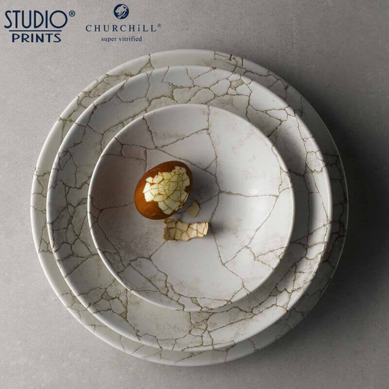 18 2 Cm Churchill Studio Prints Kintsugi Piatto Fondo In Porcellana Vetrificata