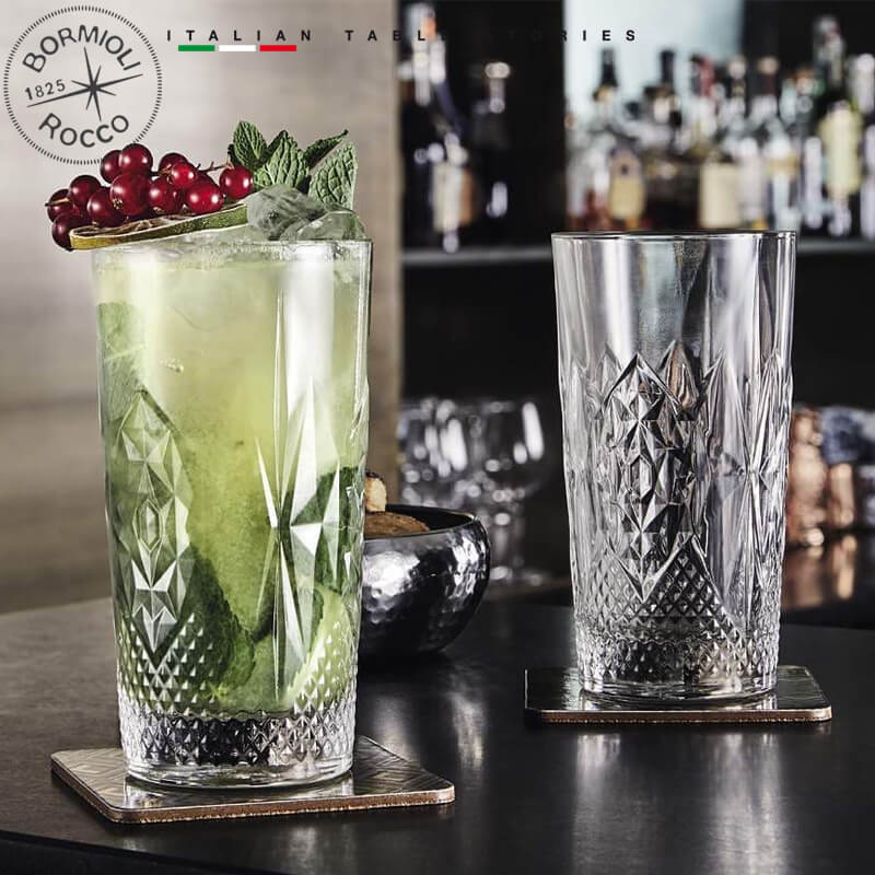 49 Cl Bormioli Rocco Bartender Stone Bicchiere Bibita In Vetro Set 6 Pezzi