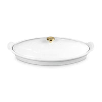 34 cm - Le Creuset Tradition Pesciera Ovale Con Coperchio In Gres Vetrificato