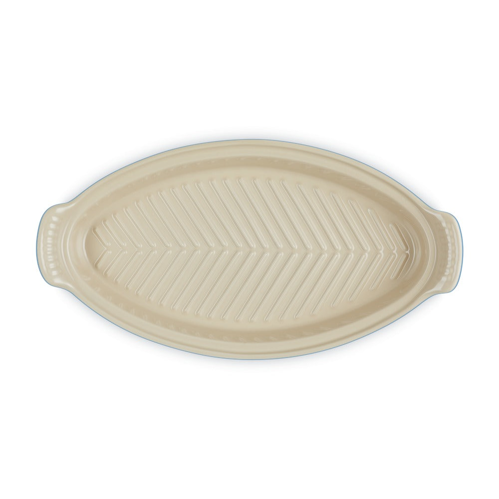 34 cm - Le Creuset Tradition Pesciera Ovale Con Coperchio In Gres Vetrificato