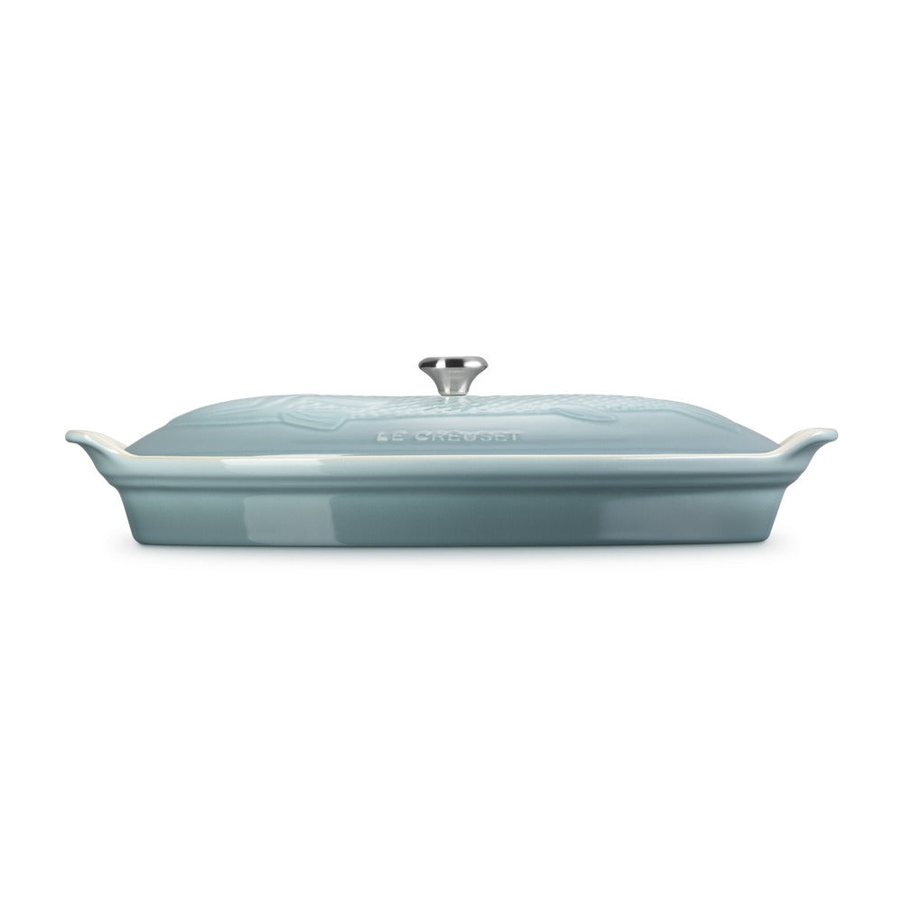 34 cm - Le Creuset Tradition Pesciera Ovale Con Coperchio In Gres Vetrificato