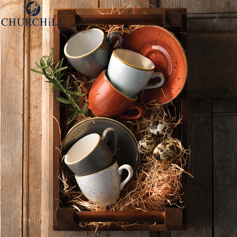 11 8 Cm Churchill Stonecast Piattino Tazzina Caffe Rotondo In Porcellana