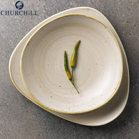 31 Cm Churchill Stonecast Piatto Piano Triangolare In Porcellana Vetrificata