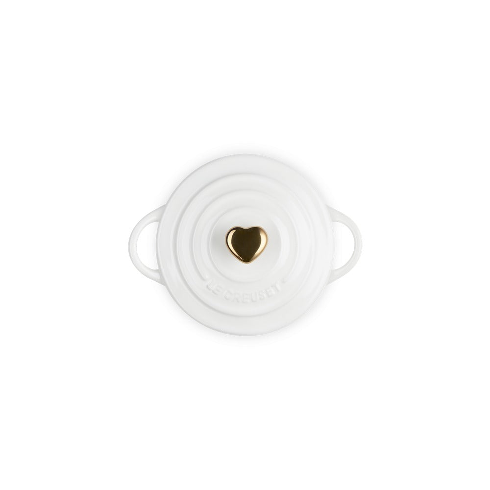 10 cm - Le Creuset Mini Cocotte Con Pomolo Cuore In Gres Vetrificato