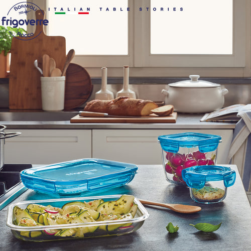 18X14 Cm Bormioli Rocco Frigoverre Evolution Contenitore Per Alimenti Ermetico Rettangolare In Vetro