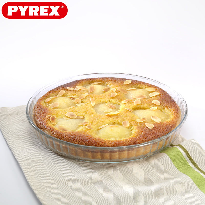 27 Cm Pyrex Bake And Enjoy Stampo Crostata Rotonda In Vetro Borosilicato