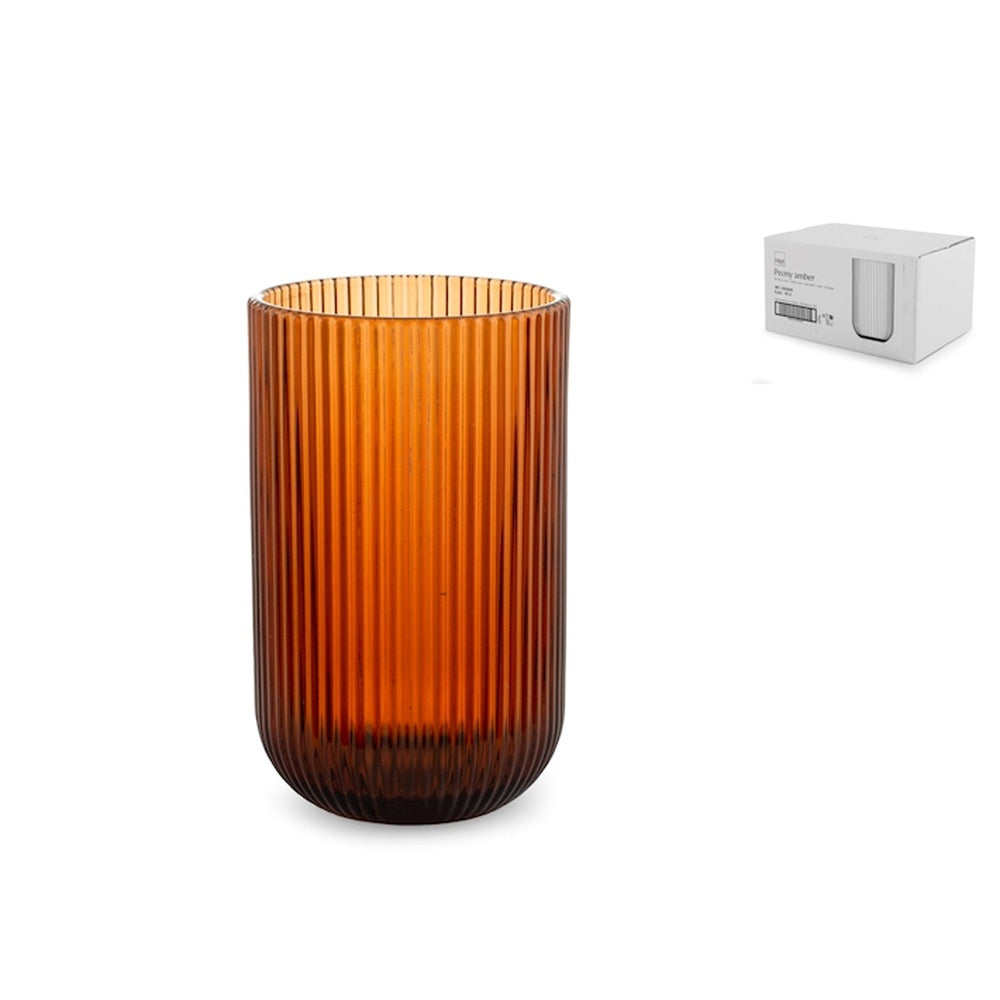 45 cl - H&H Peony Bicchiere Bibita In Vetro - Set 6 Pz
