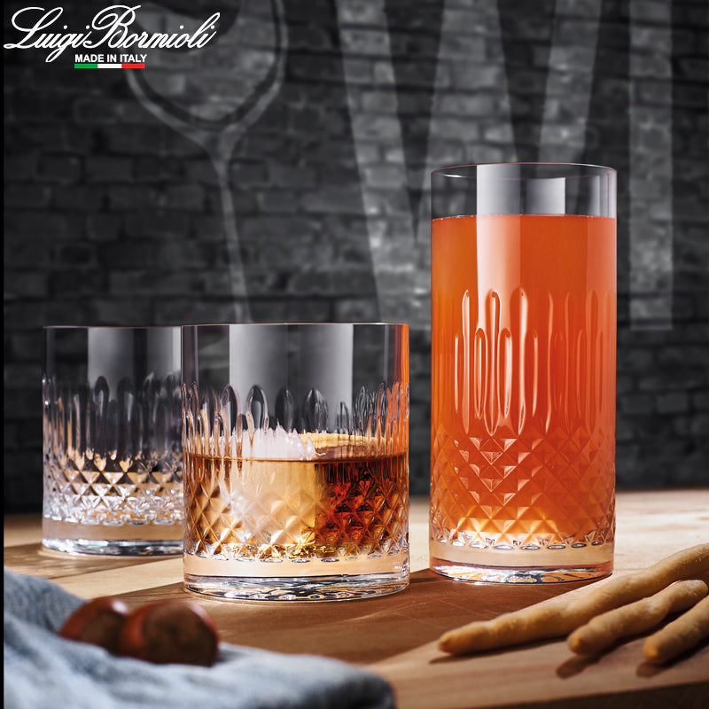 48 Cl Bormioli Luigi Diamante Bicchiere Bibita In Vetro Set 4 Pezzi