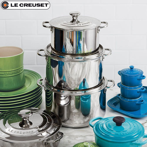 Le Creuset Set Casseruole Alte In Acciaio Inox Set 5 Pz