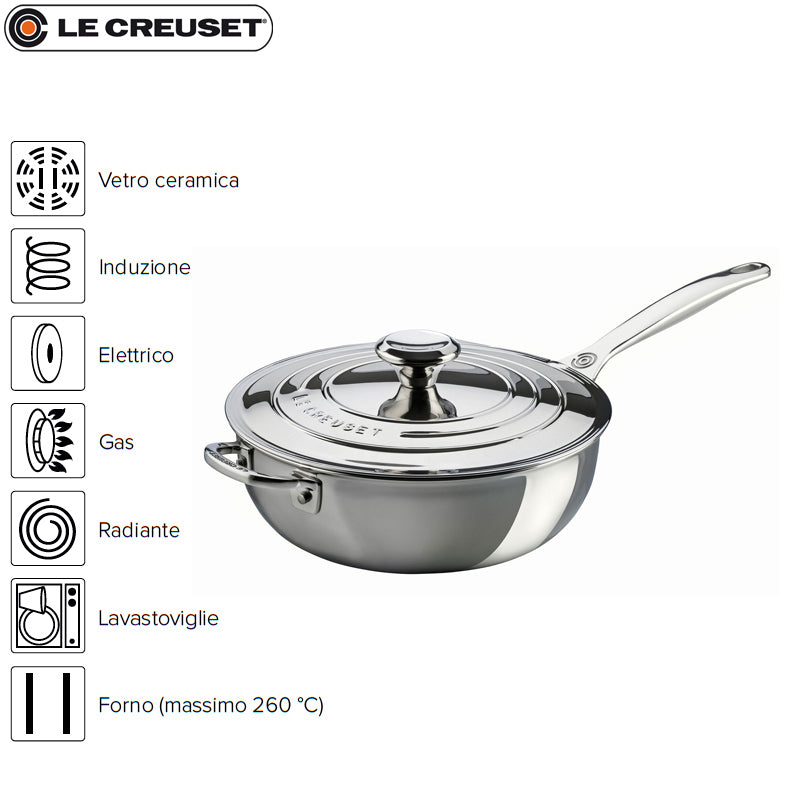 Le Creuset Padella Dello Chef Padella Bassa Antiaderente In Acciaio Inox