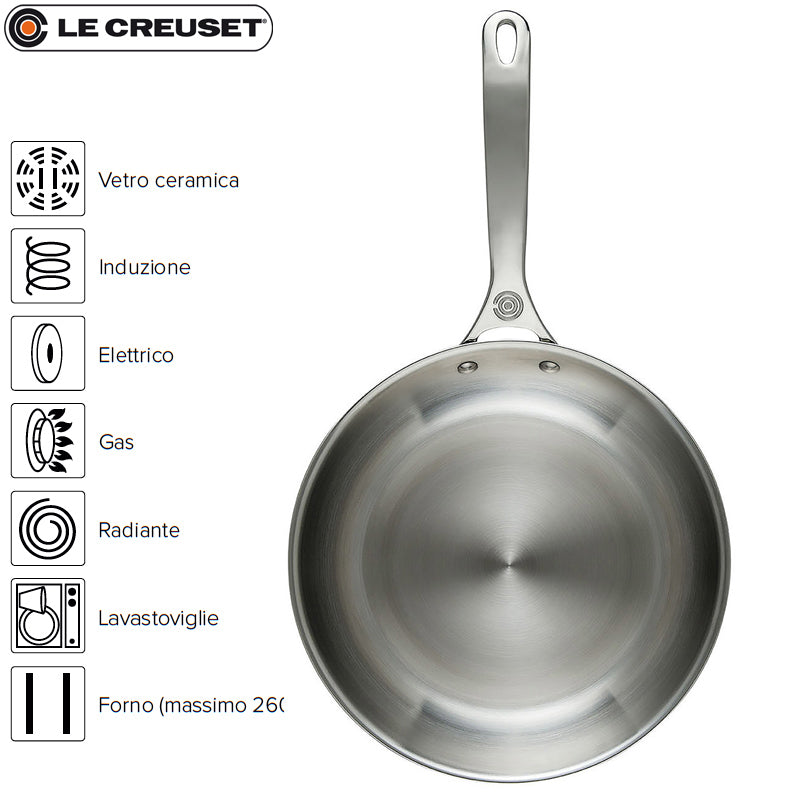 Le Creuset Padella Bassa In Acciaio Inox