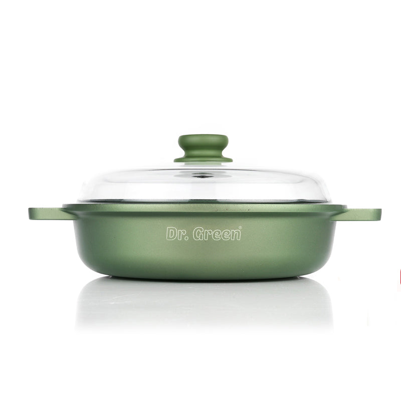 28 Cm Risoli Dr Green Stone Extra Induction Tegame Antiaderente In Alluminio Con Coperchio
