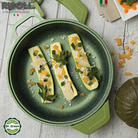 28 Cm Risoli Dr Green Stone Extra Induction Tegame Antiaderente In Alluminio Con Coperchio