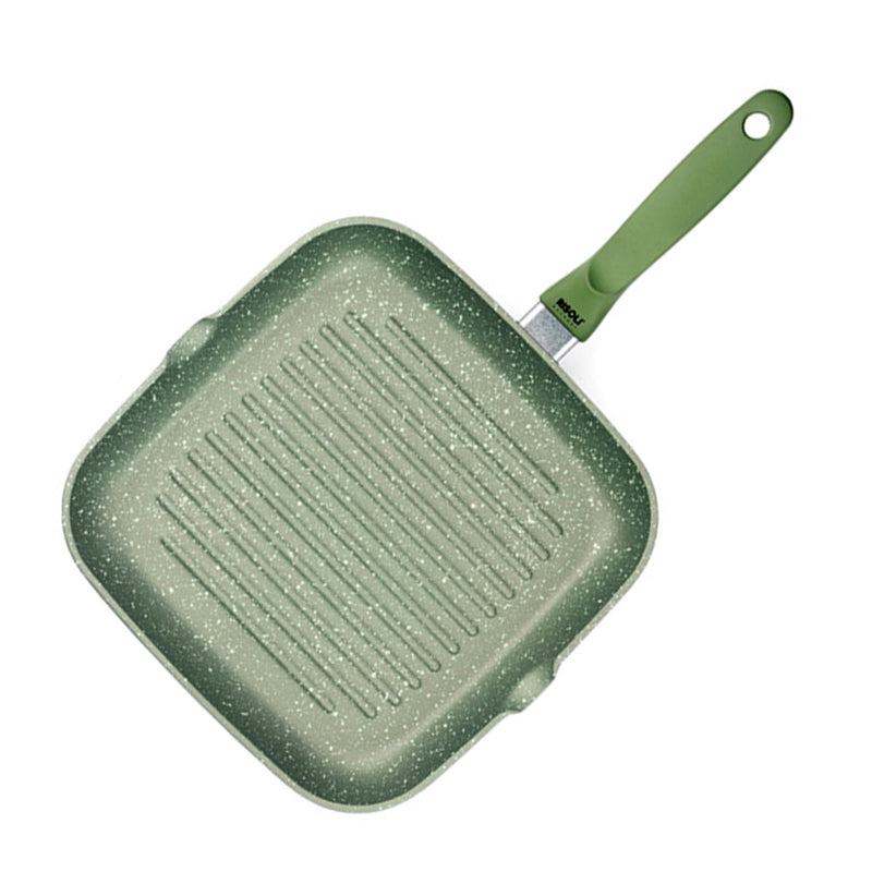 26X26 Cm Risoli Dr Green Stone Extra Induction Bistecchiera Quadrata Antiaderente In Alluminio