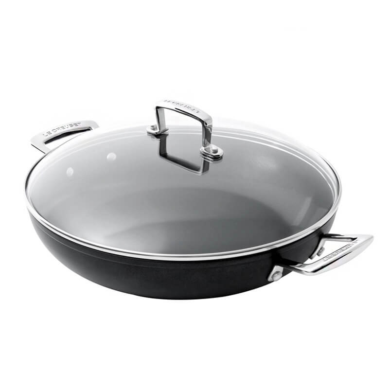 Le Creuset Les Forgees Tegame Basso Antiaderente In Alluminio Con Coperchio