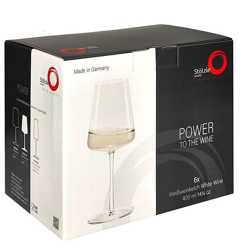 40 2 Cl Stolzle Lausitz Power Calice Vino Bianco In Vetro Set 6 Pezzi