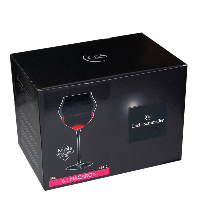 50 Cl Chef And Sommelier Macaron Calice Vino Rosso In Vetro Set 6 Pezzi