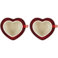 22 cl - Le Creuset Cuore Tazza Cappuccino Con Piattino In Gres Vetrificato Set 2 Pz