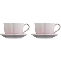 22 cl - Le Creuset Cuore Tazza Cappuccino Con Piattino In Gres Vetrificato Set 2 Pz