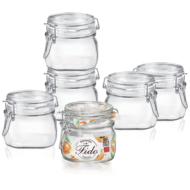 50 Cl Bormioli Rocco Fido Vasetto Ermetico Cilindrico In Vetro Set 6 Pz