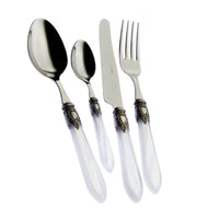 Bugatti Oxford Servizio Posate Ghiera Argentata Acciaio Inox Set 24 Pz