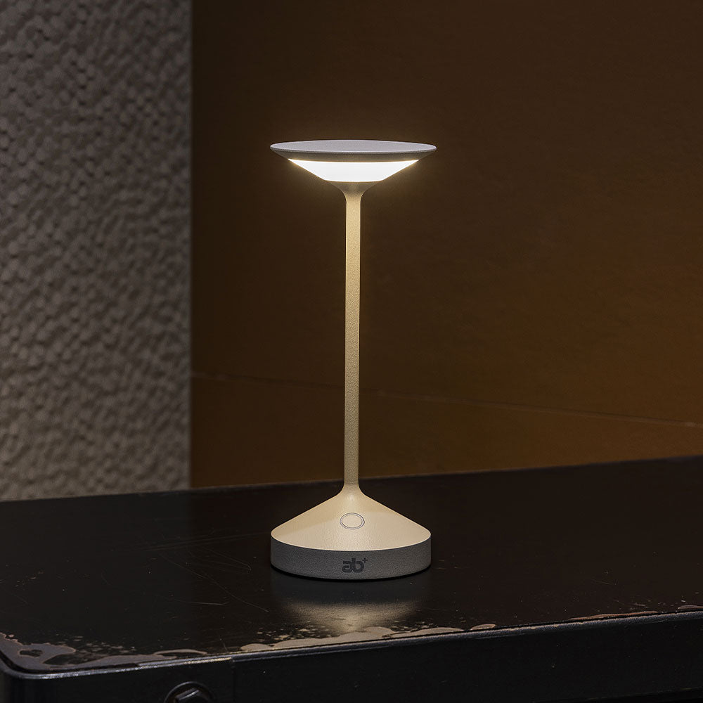 22 cm - Abert Tempo Mini Lampada Da Tavolo Ricaricabile In Alluminio