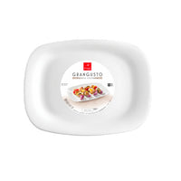 28 Cm Bormioli Rocco Grangusto Piatto Portata In Vetro Opale Temperato Set 6 Pz