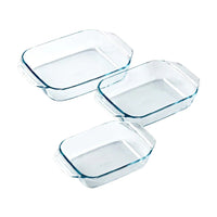 Irresistible Borosilicate Glass Rectangular Baking Dish Set - Set 3 Pieces